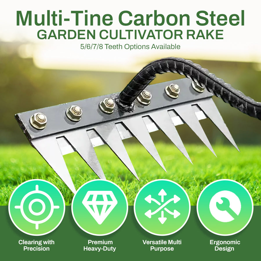 Carbon Steel Garden Weeding Rake