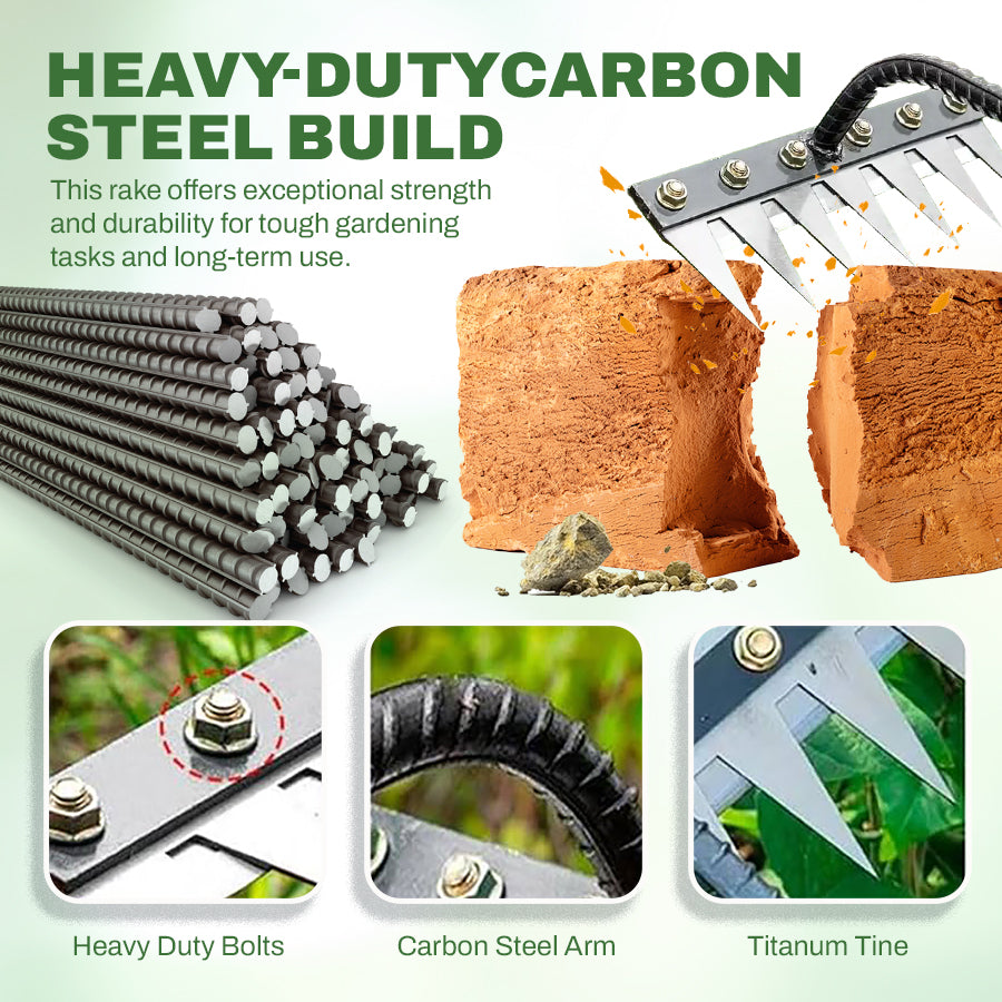 Carbon Steel Garden Weeding Rake