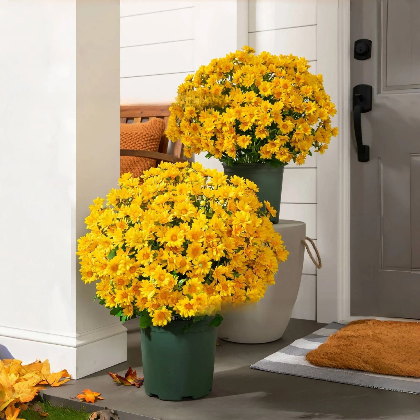 🏆 Flash Sale ⚡ Artificial Outdoor Sunset Mums Flowers 🌻- UV resistant, Waterproof, Windproof 💧