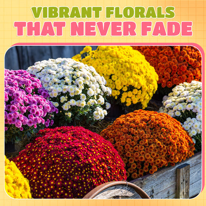 🏆 Flash Sale ⚡ Artificial Outdoor Sunset Mums Flowers 🌻- UV resistant, Waterproof, Windproof 💧