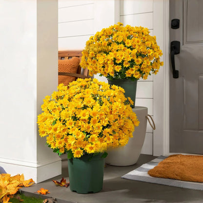 🏆 Flash Sale ⚡ Artificial Outdoor Sunset Mums Flowers 🌻- UV resistant, Waterproof, Windproof 💧